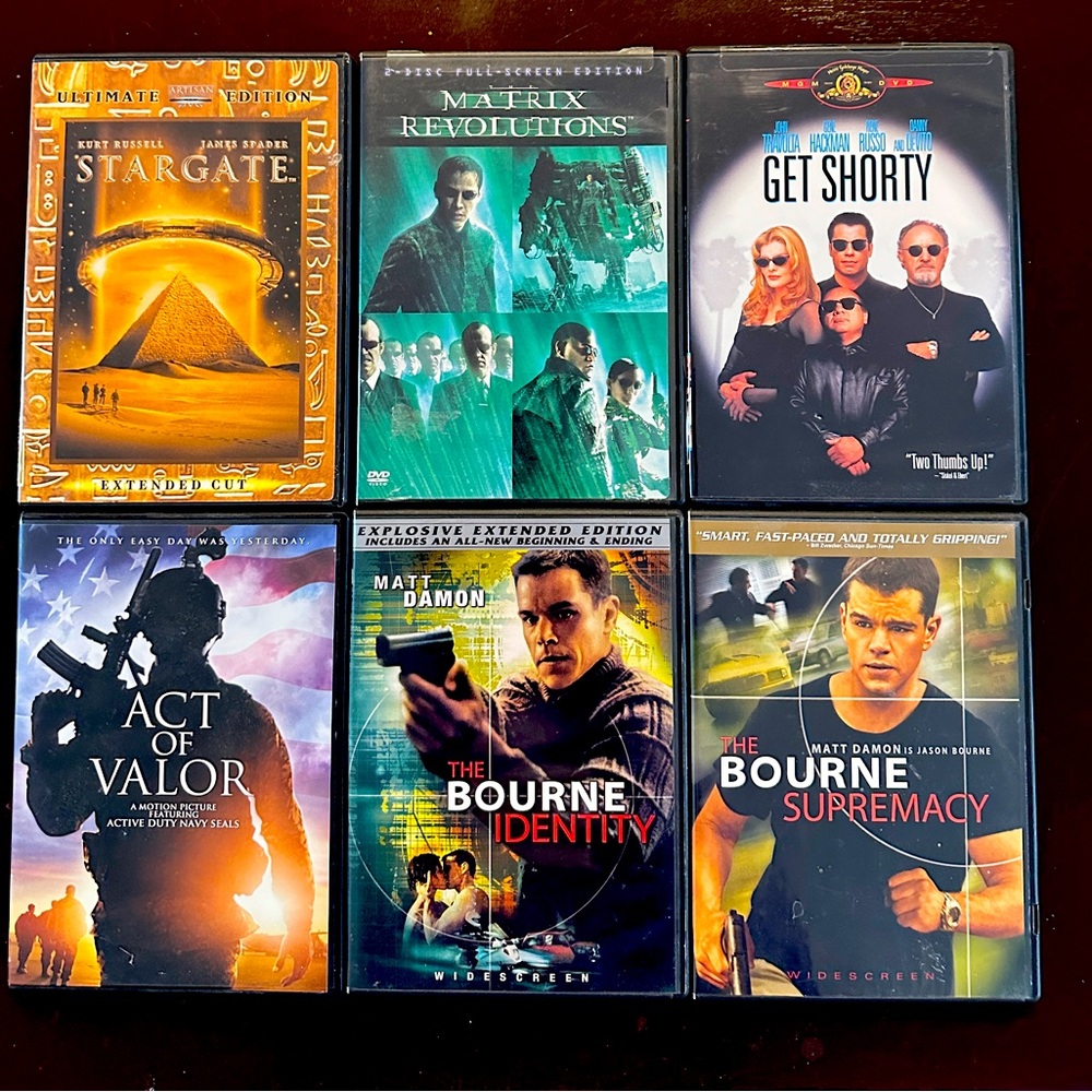 DVD assortment Matrix Revolutions 2 disc , Stargate extended cut plus